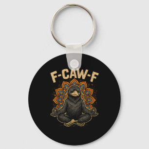 Porte-clés Zen F-Caw-F Corbeau Yoga Corbeau F-Caw-F Zen Drôle