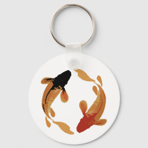 Porte-clés Zen Koi Poisson blanc Simple minimaliste Porte - c