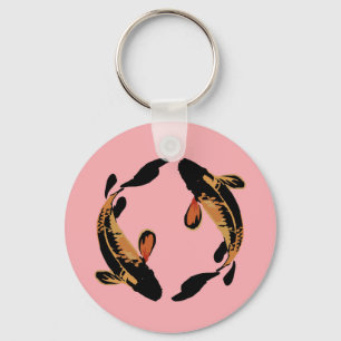 Porte-clés Zen Koi Poisson rose Simple Minimaliste Porte - cl