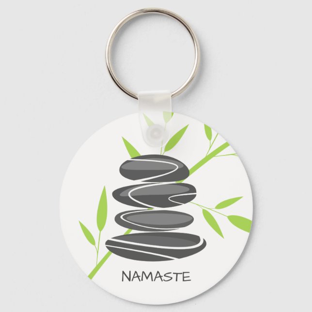 Porte-clés Zen pebble stones stacking meditation keychains (Recto)