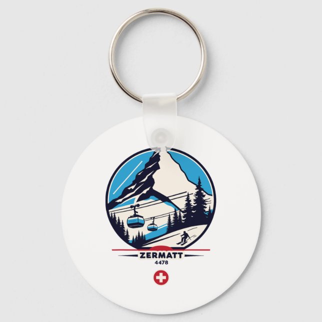 Porte-clés Zermatt 4478 - Ski sur le Problemhorn  (Recto)