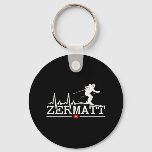 Porte-clés Zermatt Heartbeat Alpine Skiing Suisse Alpes Commu