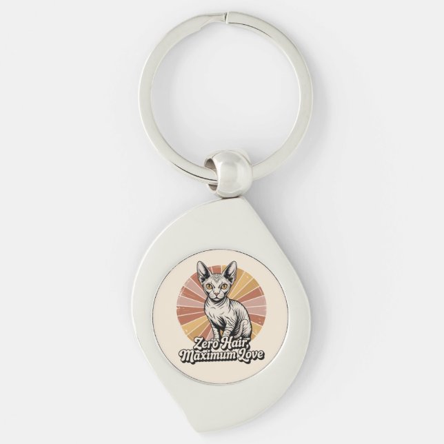 Porte-clés Zéro Cheveu Amour Maximum Sphynx Rétro (Devant)