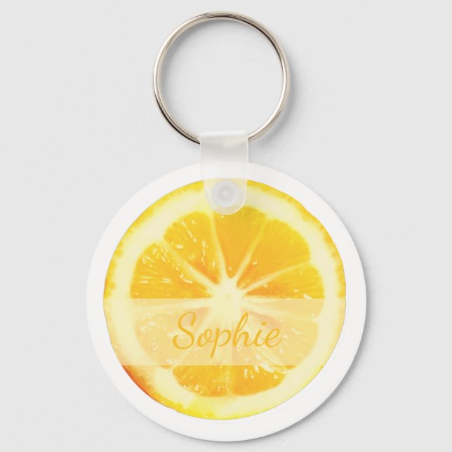 PORTE-CLÉS ZESTY LEMON DIFFUSÉ CITRUS JAUNE FRUITS AU SPRINGT (Recto)