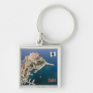 Porte-clés zFR121 panorama CALVI, Corse,