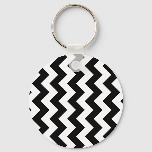 Porte-clés Zigzag noir et blanc (Recto)