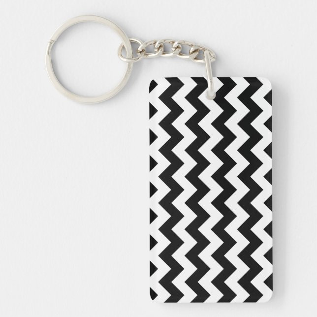 Porte-clés Zigzag noir et blanc (Devant)