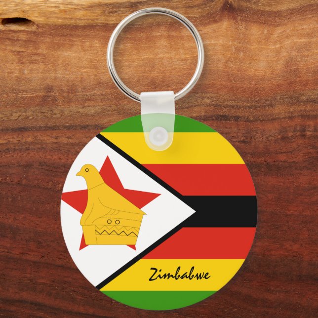 Porte-clés Zimbabwe Flag & Zimbabwe holiday, patriotes /sport (Recto)