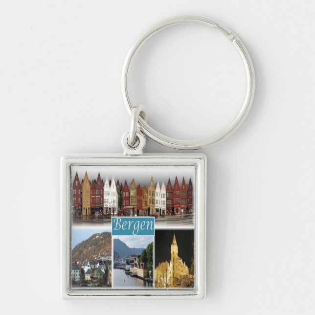 Porte-clés zNO009 BERGEN, Norvège, Europe, (Devant)