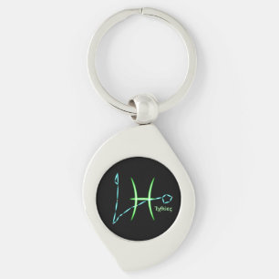 Porte-clés Zodiac Constellation Poissons Porte - clé métalliq