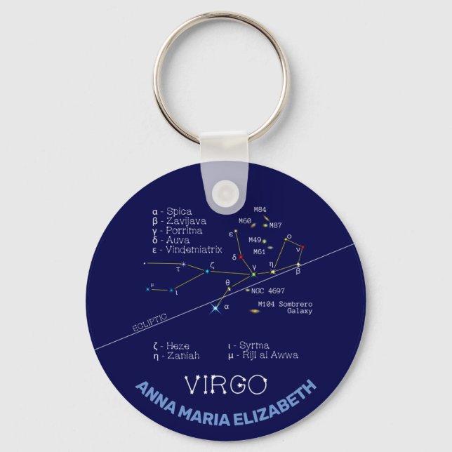 Porte-clés Zodiac Constellation Virgo (Recto)