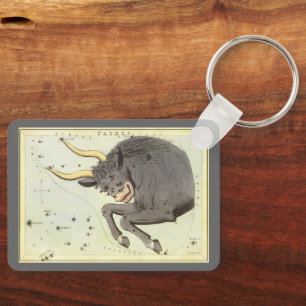 Porte-clés Zodiaque Astrologie Taureau Constellation Vintage