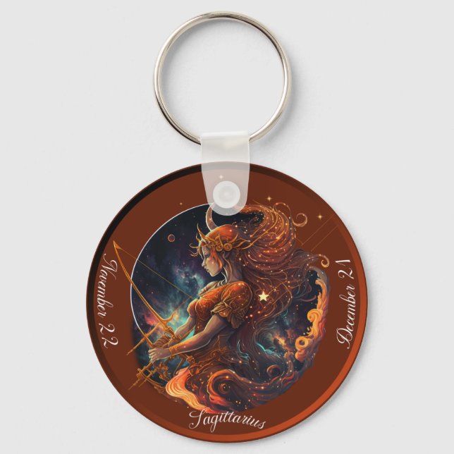 Porte-clés Zodiaque Sagittaire Personnaliser NOM, DATE (Recto)