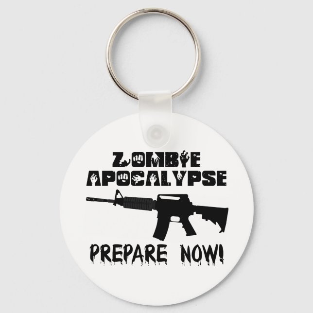Porte-clés Zombie Apocalypse Préparer maintenant (Recto)