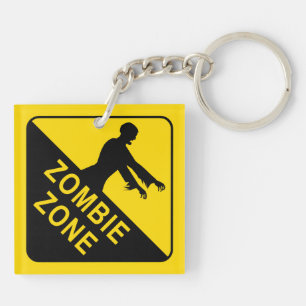 Porte-clés Zombie - Zombie Zone Avertissement Signal anneau c
