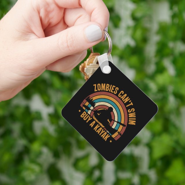 Porte-clés Zombies ne sait pas nager Acheter un Kayak (main)