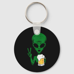 Porte-clés Zone-51 Alien Beer Peace Sign Lazy Drinking Hallow