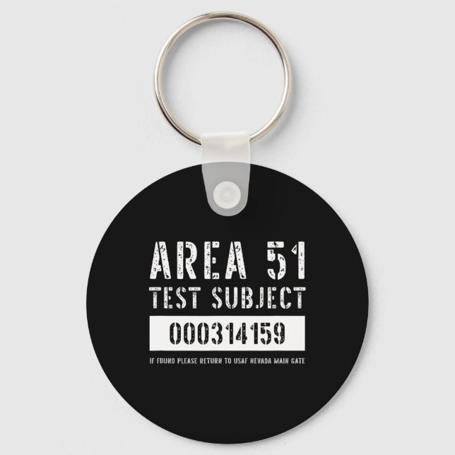 Porte-clés Zone 51 Objet de l'essai Enlèvement Alien Hallowee (Recto)