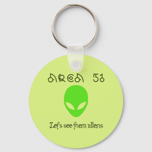 Porte-clés Zone 51 Voyons les aliens (Recto)