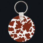 Porte-clés Zones de peau de vache Imprimer Agritateur<br><div class="desc">Design de texture classique et tendance pour la peau de vache brune et blanche. Poster de animal taches de vache</div>