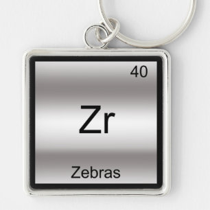 Porte-clés Zr - Zebras Funny Element Chemistry Symbole T-shir