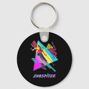 Porte-clés Zugspitze retro skieur ski design inspiré