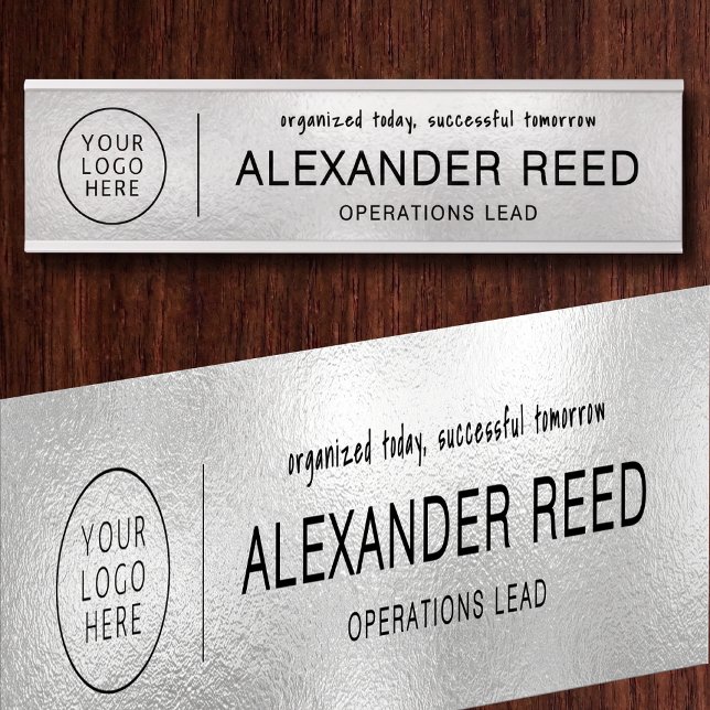 Porte de bureau avec plaques de nom de logo modern (Office Door With Logo Name Plates Modern)
