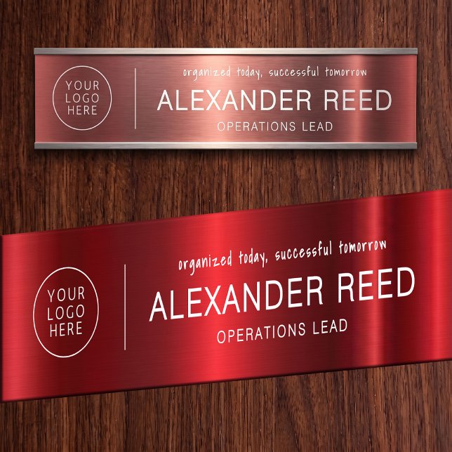 Porte de bureau avec plaques nominatives logo en g (Office Door With Logo Name Plates Bold)
