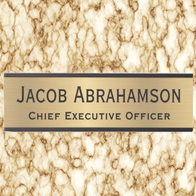 Porte de bureau Faux Gold Signes Nom Plaque (Créateur téléchargé)