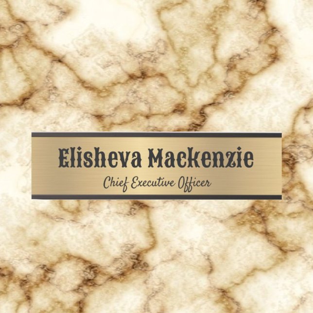 Porte de bureau Faux Gold Signes Nom Plaque (Créateur téléchargé)