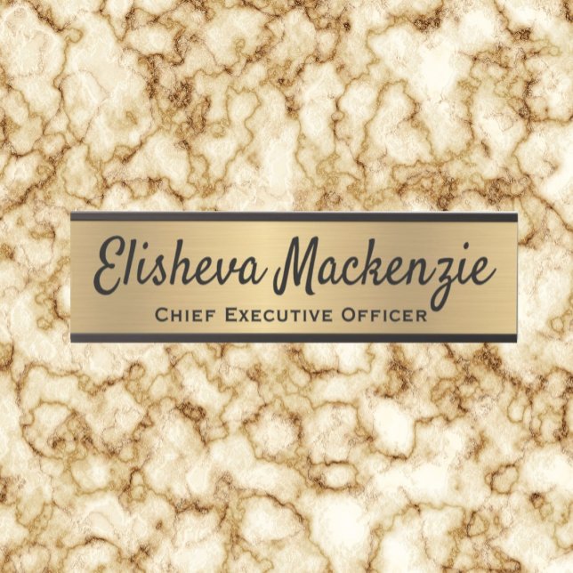 Porte de bureau Faux Gold Signes Nom Plaque (Créateur téléchargé)