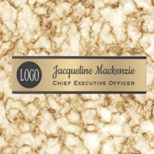 Porte de bureau Faux Gold Signes Nom Plaque