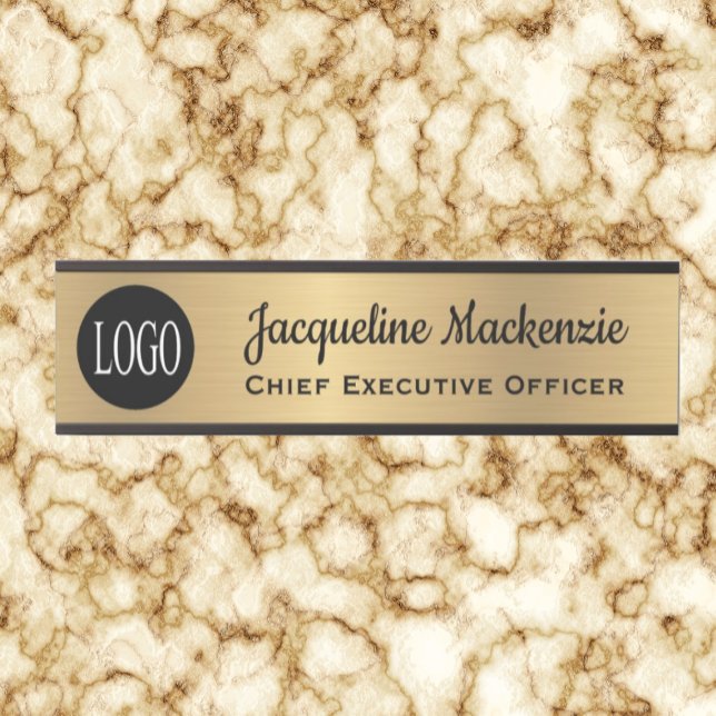 Porte de bureau Faux Gold Signes Nom Plaque (Créateur téléchargé)