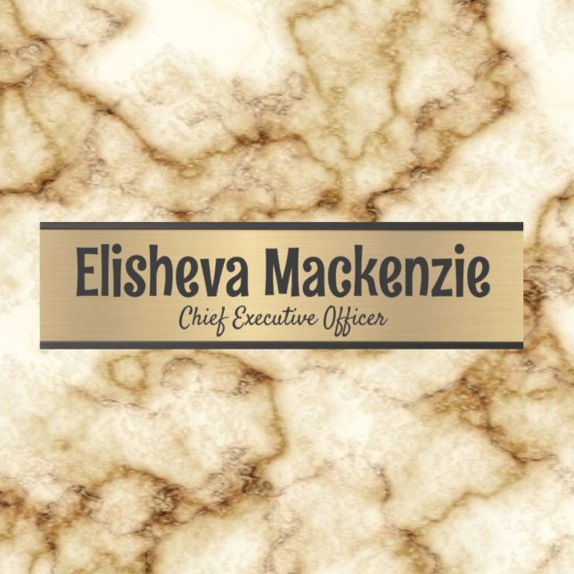 Porte de bureau Faux Gold Signes Nom Plaque (Créateur téléchargé)