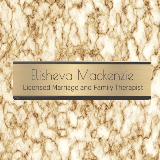Porte de bureau Faux Gold Signes Nom Plaque (Créateur téléchargé)