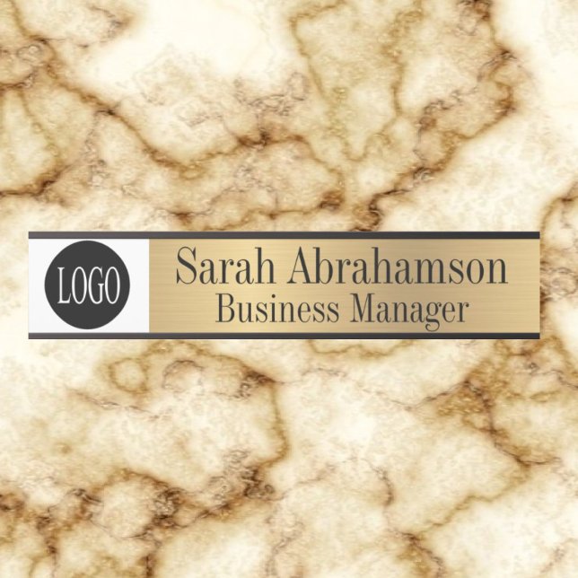 Porte de bureau or Signale long 10" Plaque de nom (Créateur téléchargé)