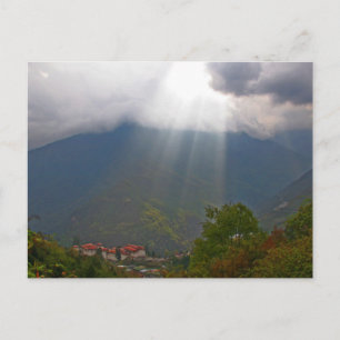 Porte de carte postale au paradis, Trongsa, Bhouta