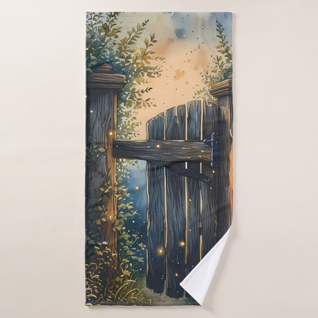 Porte De Jardin Enchantée Sous Ciel De Luciole (Serviette de bain)