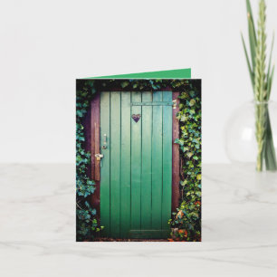 Porte de jardin vert Carte de voeux d'anniversaire