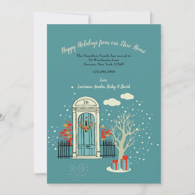 Porte de Noël d'hiver 2 Faire-part de déménagement (Devant)