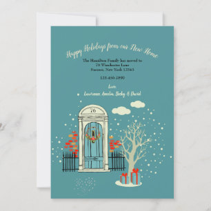 Porte de Noël d'hiver 2 Faire-part de déménagement