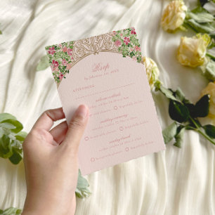 Porte de RSVP en feuille métallique fausse rose po