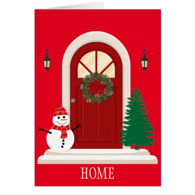 Porte d'entrée décorée de Noël (Devant)