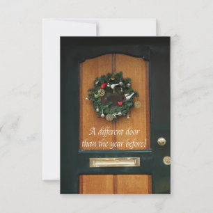 Porte différente - couronne de Noël nouvelle carte