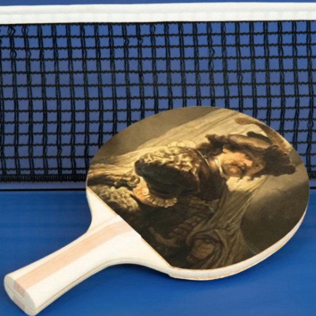 Porte-drapeau de Rembrandt  Raquette de Ping Pong (Rembrandt’s Standard Bearer Ping Pong Paddle 6" x 6.25" strike pad. Ergonomic handle.)
