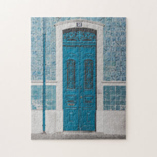 Porte en bois bleu au Portugal Puzzle