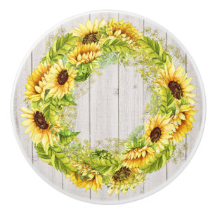 Porte En Céramique Armoire de tournesol rustique / Bouton de tiroir