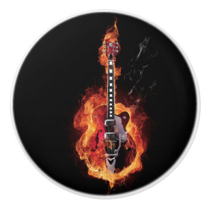 Porte En Céramique Bouton brûlant de guitare