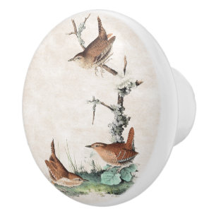 Porte En Céramique Bouton d'animaux de faune d'oiseaux de roitelet