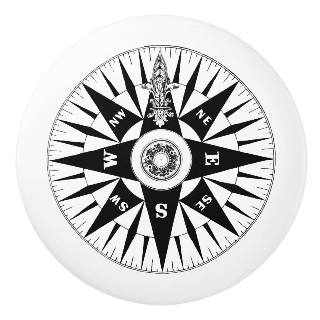 Porte En Céramique Bouton de boussole (Devant)